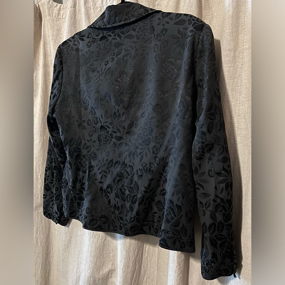 Vintage Jessica floral textured Black Zip Jacket - Picture 4 of 5